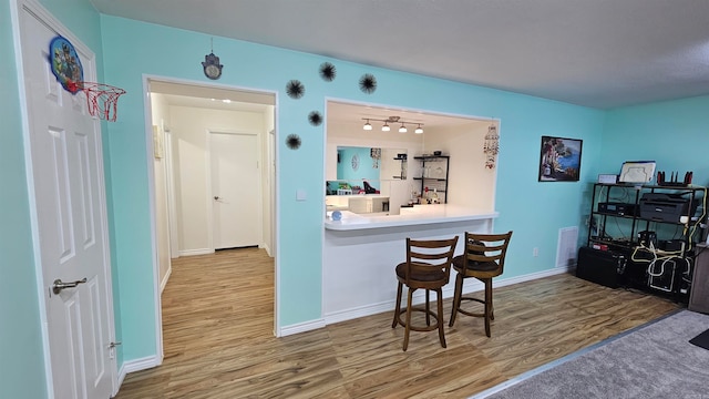 kitchen featuring wood-type flooring