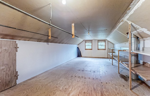 bonus room with lofted ceiling