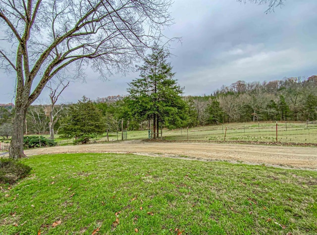 view of yard featuring a rural view