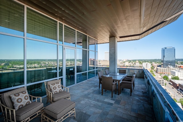 view of patio / terrace featuring a balcony