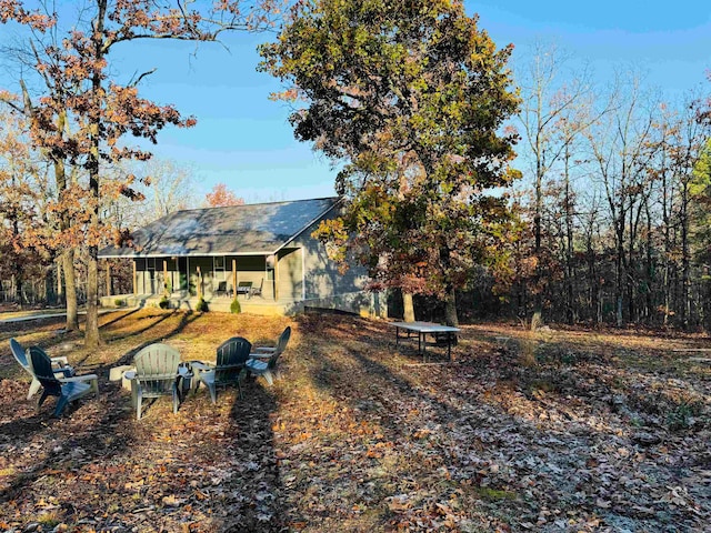 view of yard with a porch