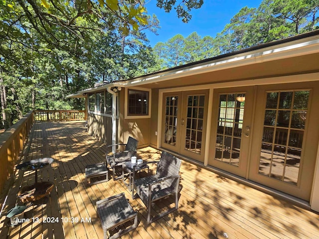 deck with french doors