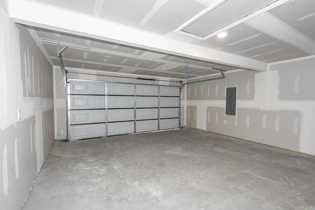 garage with electric panel