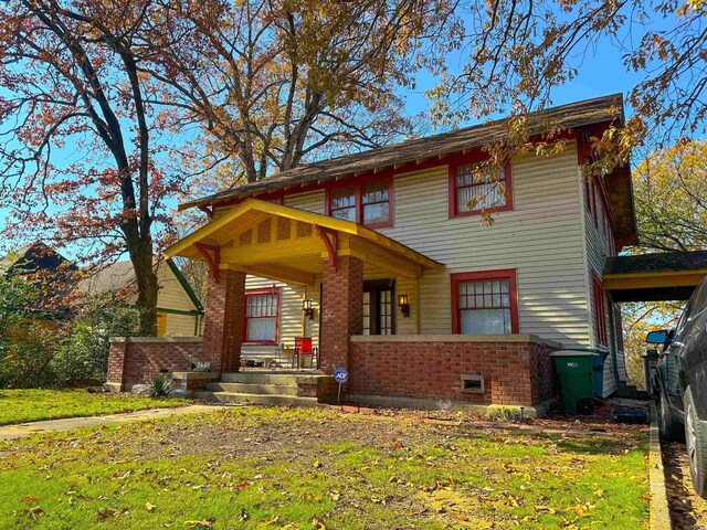 2600 S Battery, Little Rock, AR 72206 - view of front of house with covered porch and brick siding