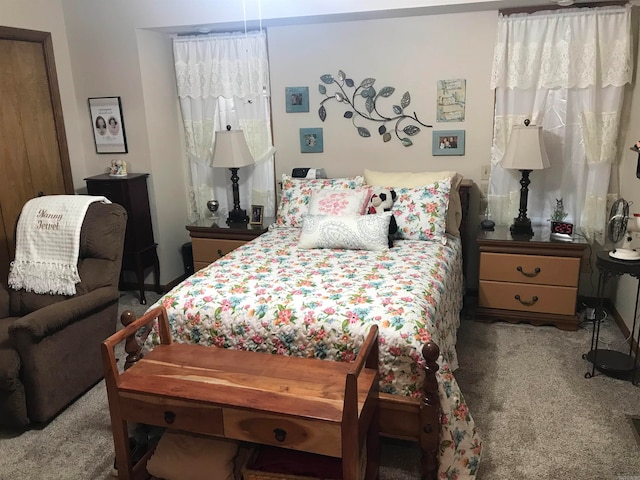 bedroom featuring carpet