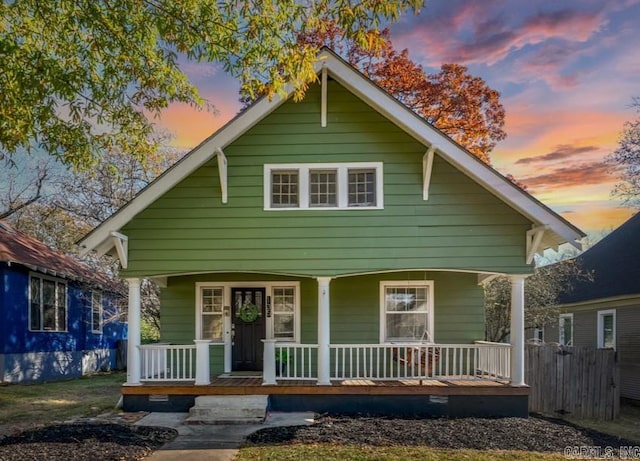 bungalow-style house featuring a porch