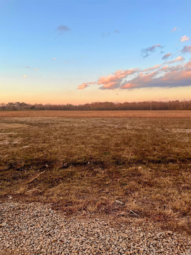 nature at dusk featuring a rural view