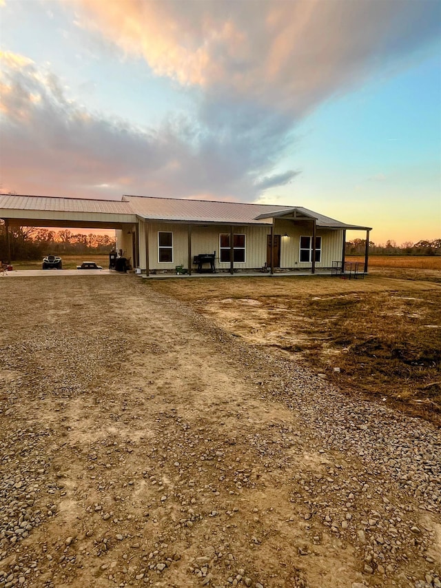 view of front of house with a carport