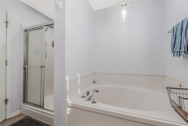 bathroom with plus walk in shower