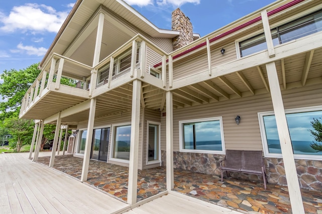 deck with a patio