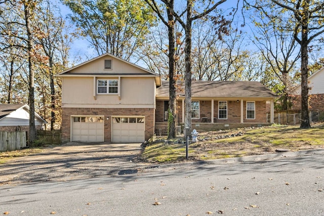 split level home featuring a garage