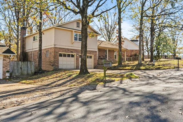 view of front property with a garage