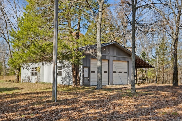 view of garage