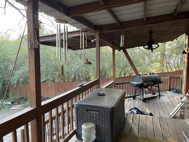 deck with area for grilling