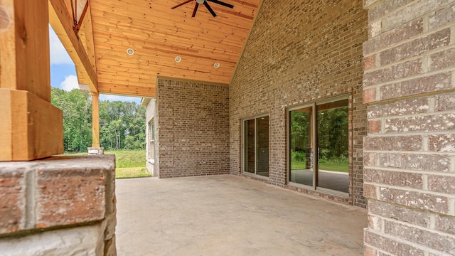 view of patio / terrace with ceiling fan