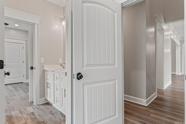 hall featuring hardwood / wood-style flooring