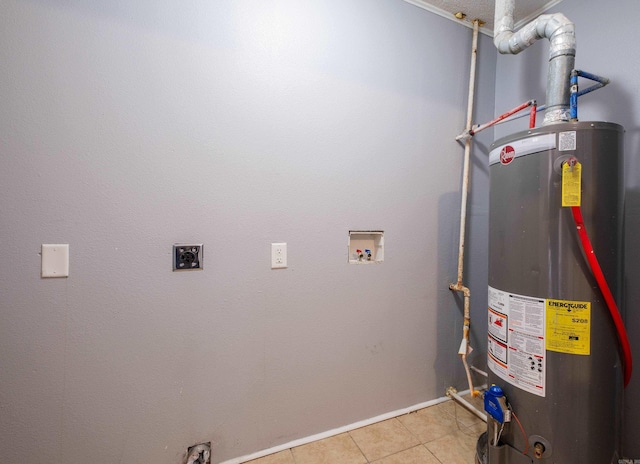 utility room with water heater