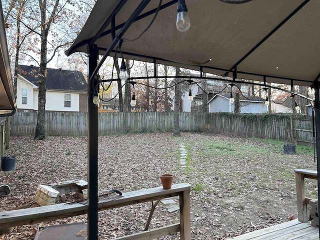 view of yard with a gazebo