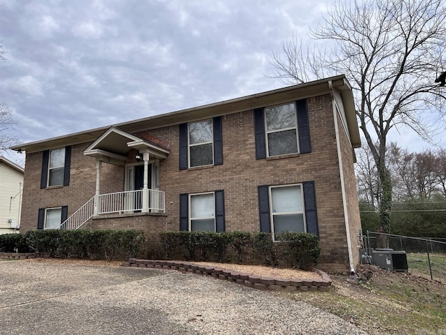 view of front of house featuring central AC