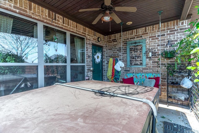 view of patio with ceiling fan