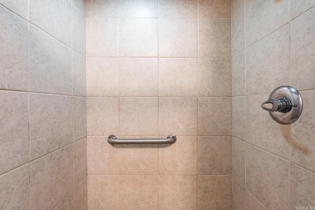 details with a tile shower