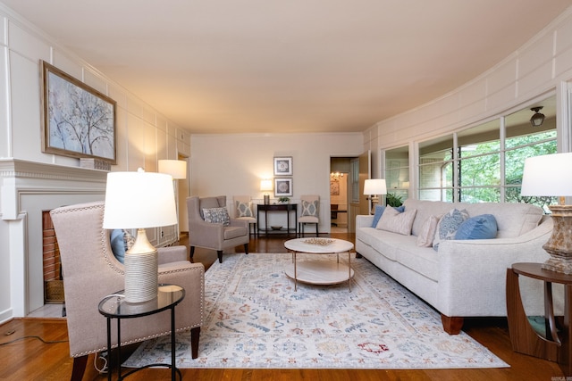 living room featuring wood-type flooring