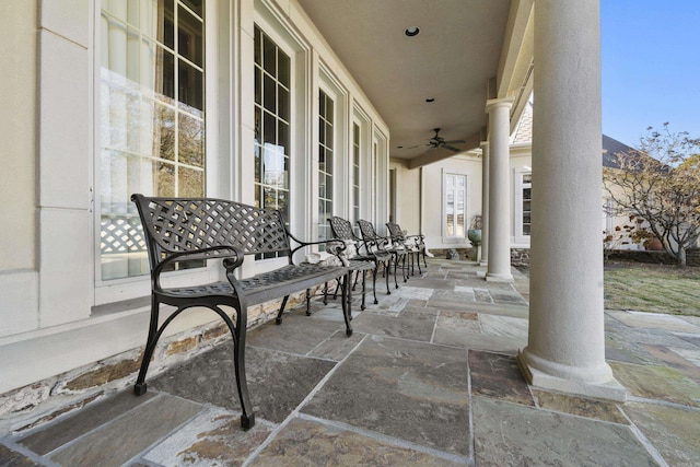 view of patio / terrace with ceiling fan