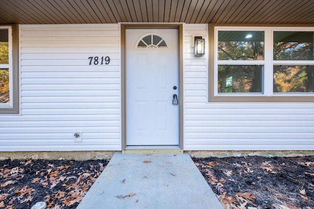 view of doorway to property