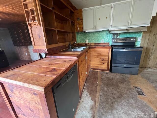 kitchen featuring sink and black appliances