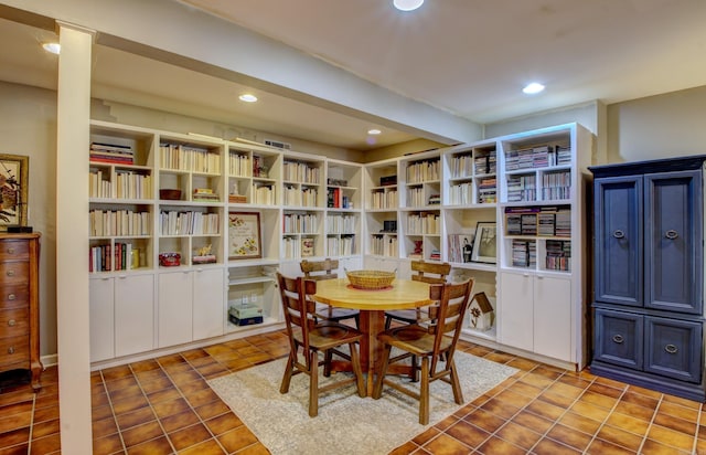 view of tiled dining room