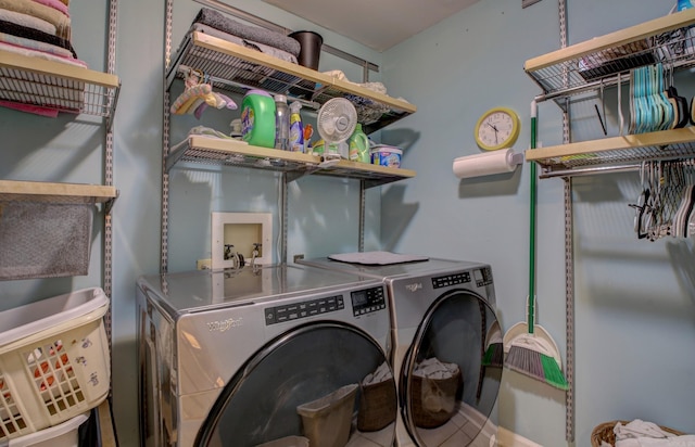 laundry area featuring washing machine and dryer