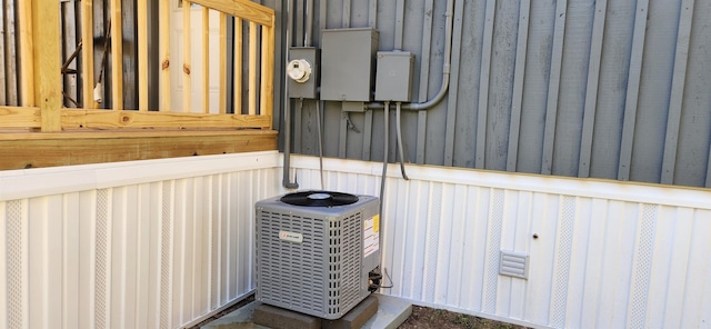 exterior details with central air condition unit