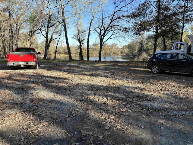 view of yard with a water view