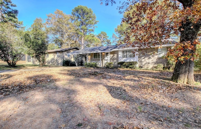 view of single story home