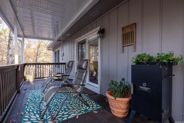 deck with a porch