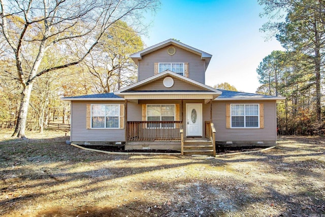 view of front property featuring a porch