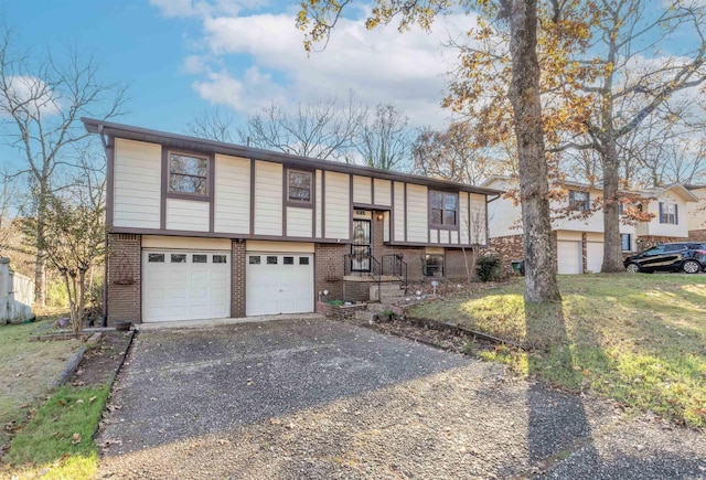 bi-level home with a garage