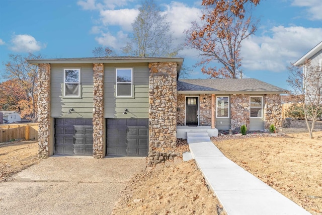 view of front of house featuring a garage