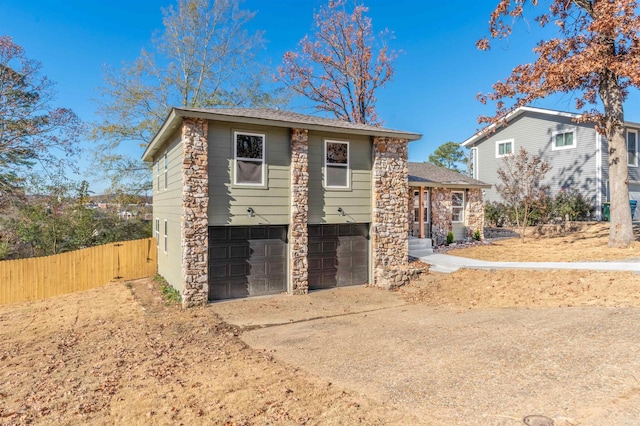 view of front of home featuring a garage