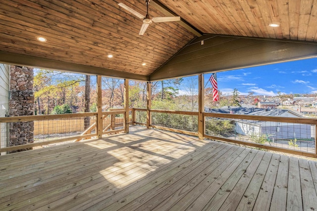 deck with ceiling fan