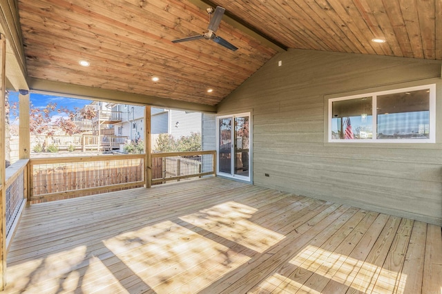 deck featuring ceiling fan