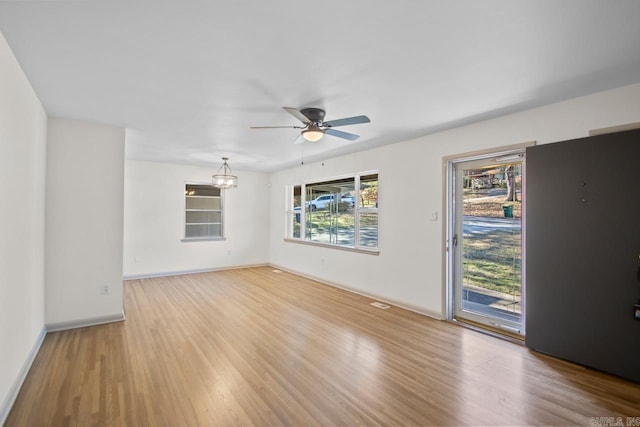 3630 Idlewild Ave, North Little Rock, AR 72116 - spare room with light wood finished floors and ceiling fan