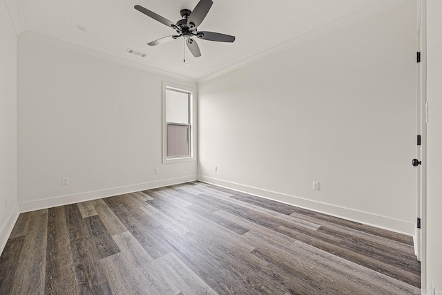 spare room with a textured ceiling, hardwood / wood-style flooring, and ceiling fan