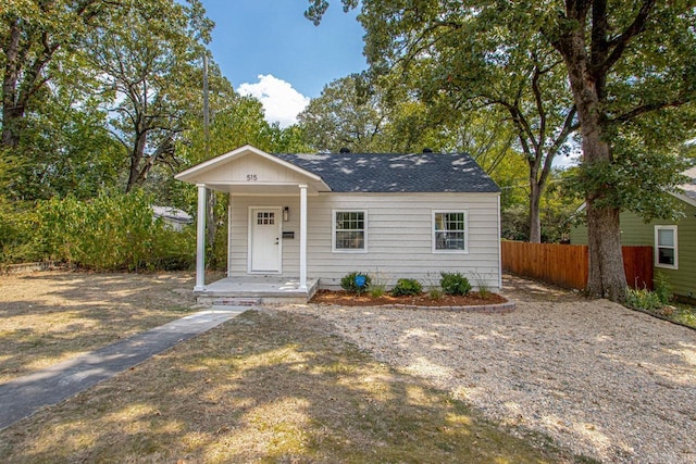 view of front facade featuring covered porch