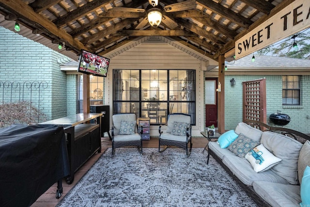 view of patio with an outdoor living space