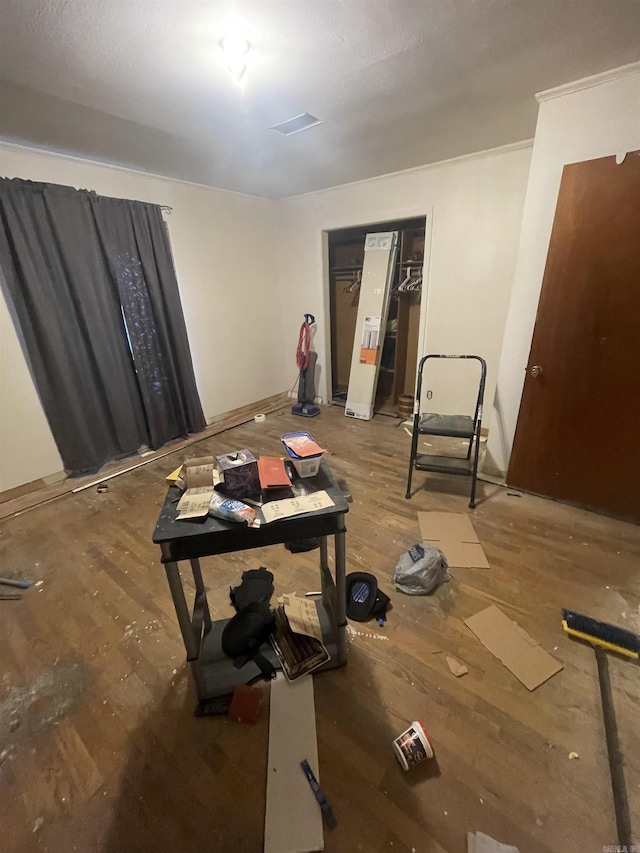 misc room with hardwood / wood-style flooring