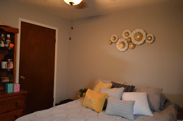 bedroom with a textured ceiling