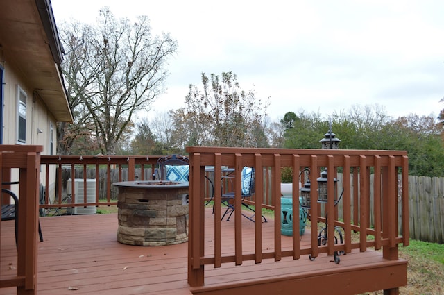 deck featuring cooling unit