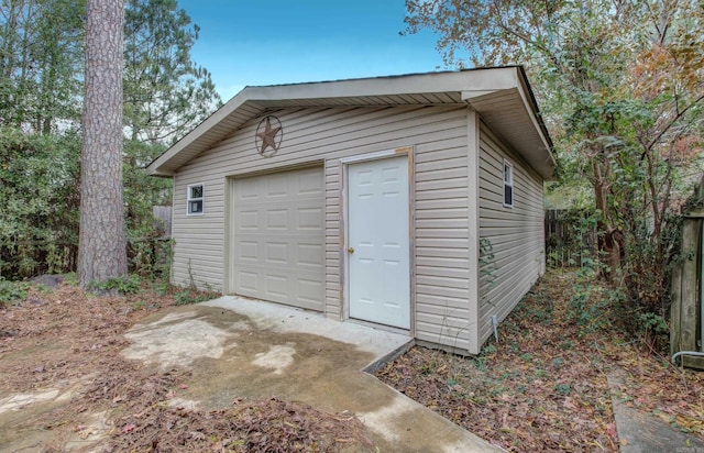 view of garage