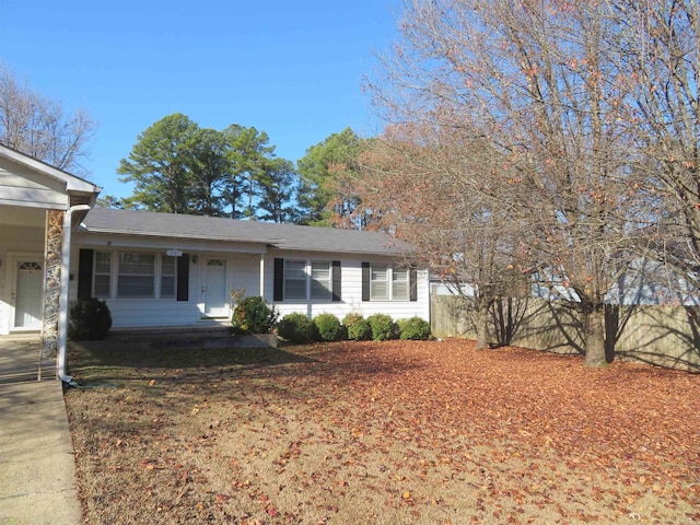 view of single story home